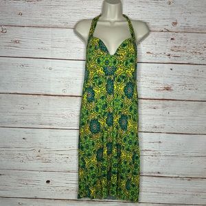 T-bags Los Angeles Floral Print Halter Midi Dress Sz M